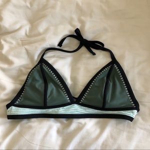 Olive Green Swimsuit Top Halter